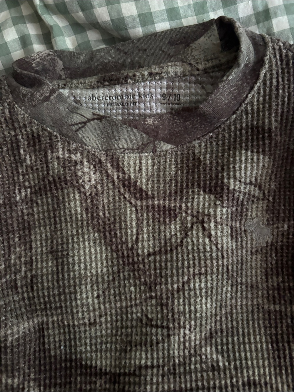 abercrombie kids Gray Waffle-Knit Crewneck Sweater